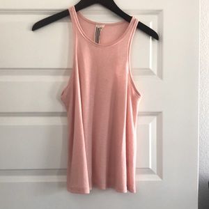 Peach/pink free people ribbed tank.